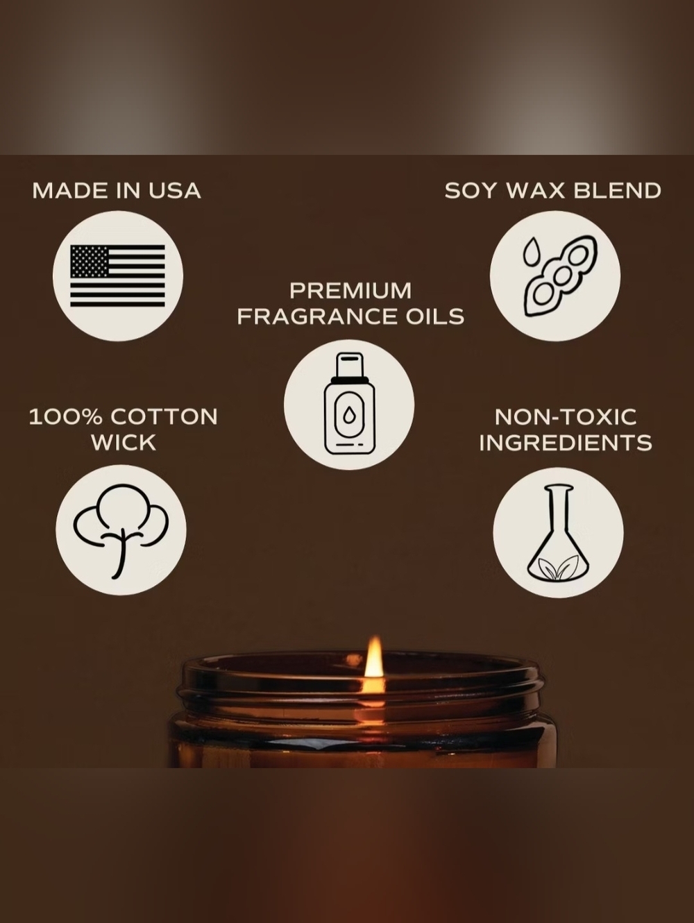 Fresh Coffee Scented Candle - Amber Glass - Picture 3 of 4